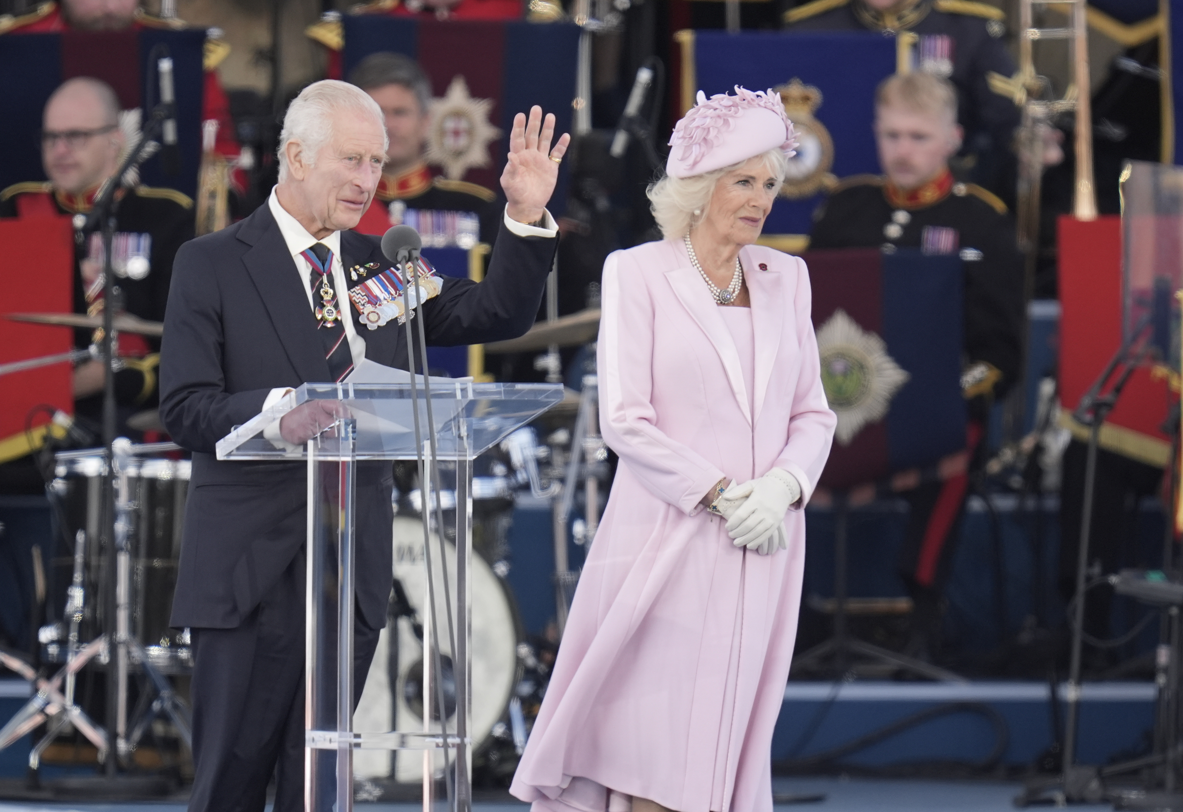 King Charles III and Queen Camilla on June 5, 2024, in Portsmouth, England | Source: Getty Images