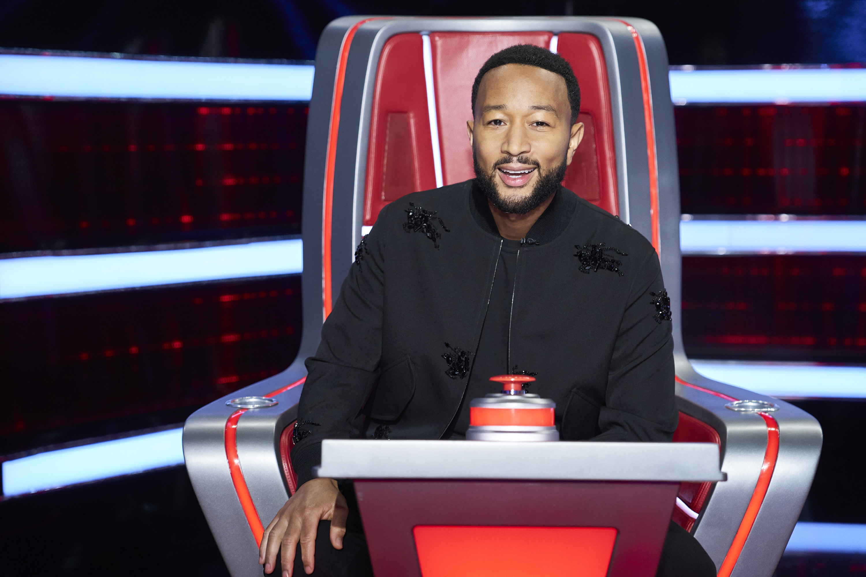 John Legend on the set of "The Voice." | Source: Getty Images